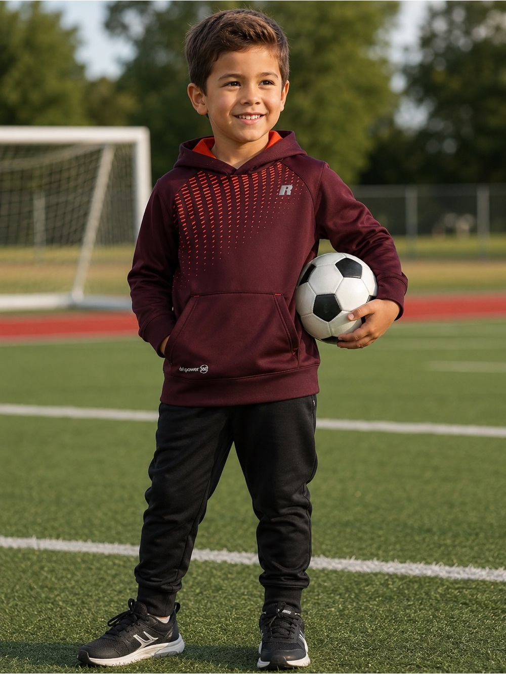Russell Youth Boys Brick Red Dri-Power 360 Hoodie